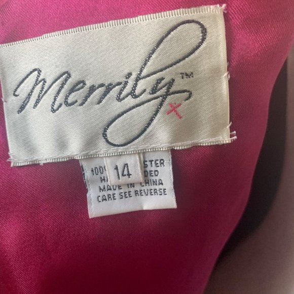 Merrily Chiffon Bridesmaid Gown Women's Sleeveless V Neck Size 14 - Picture 6 of 9